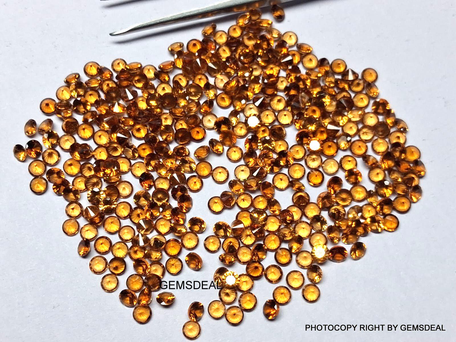 3mm Hessonite Garnet Gemstone: Faceted Round, AAA Quality, 10 Piece