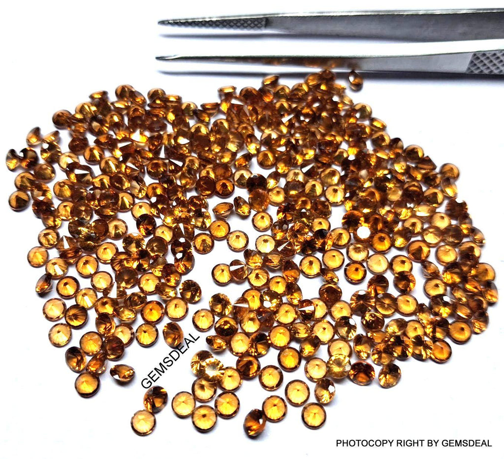 3mm Hessonite Garnet Gemstone: Faceted Round, AAA Quality, 10 Piece
