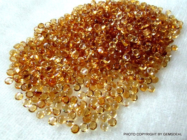 25 AAA Golden Citrine 3mm Round Cabochons