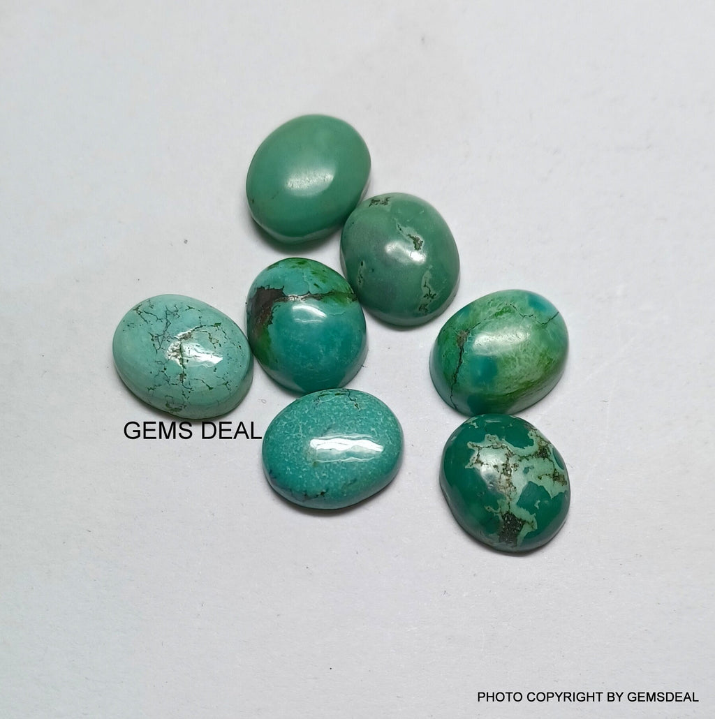 Green Turquoise Cabochon: AAA Oval Gemstone (10x12mm)