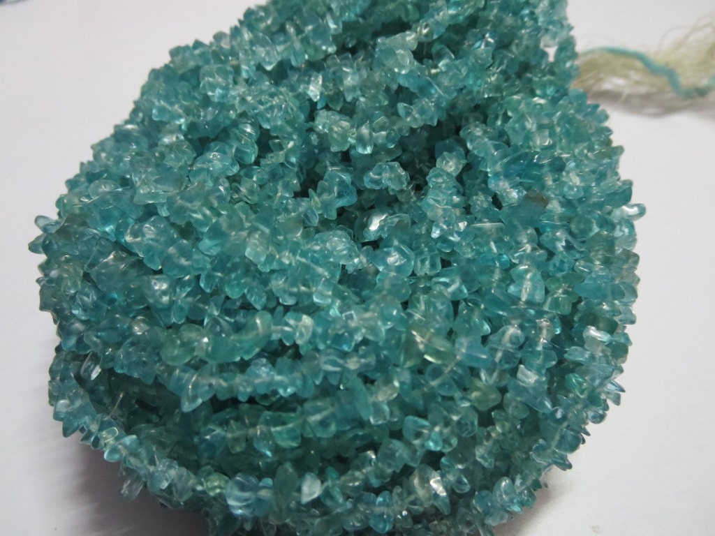 32" AAA Blue Apatite Uncut Gemstone Beads (3mm-5mm)