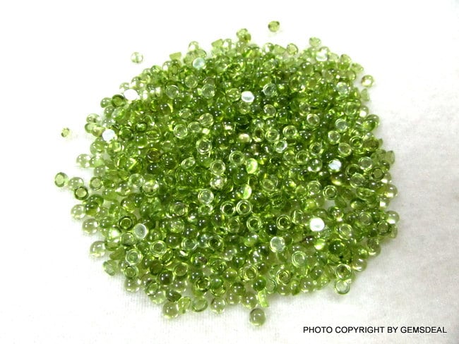 10 AAA Peridot Cabochons: 3mm Round Green Gemstones