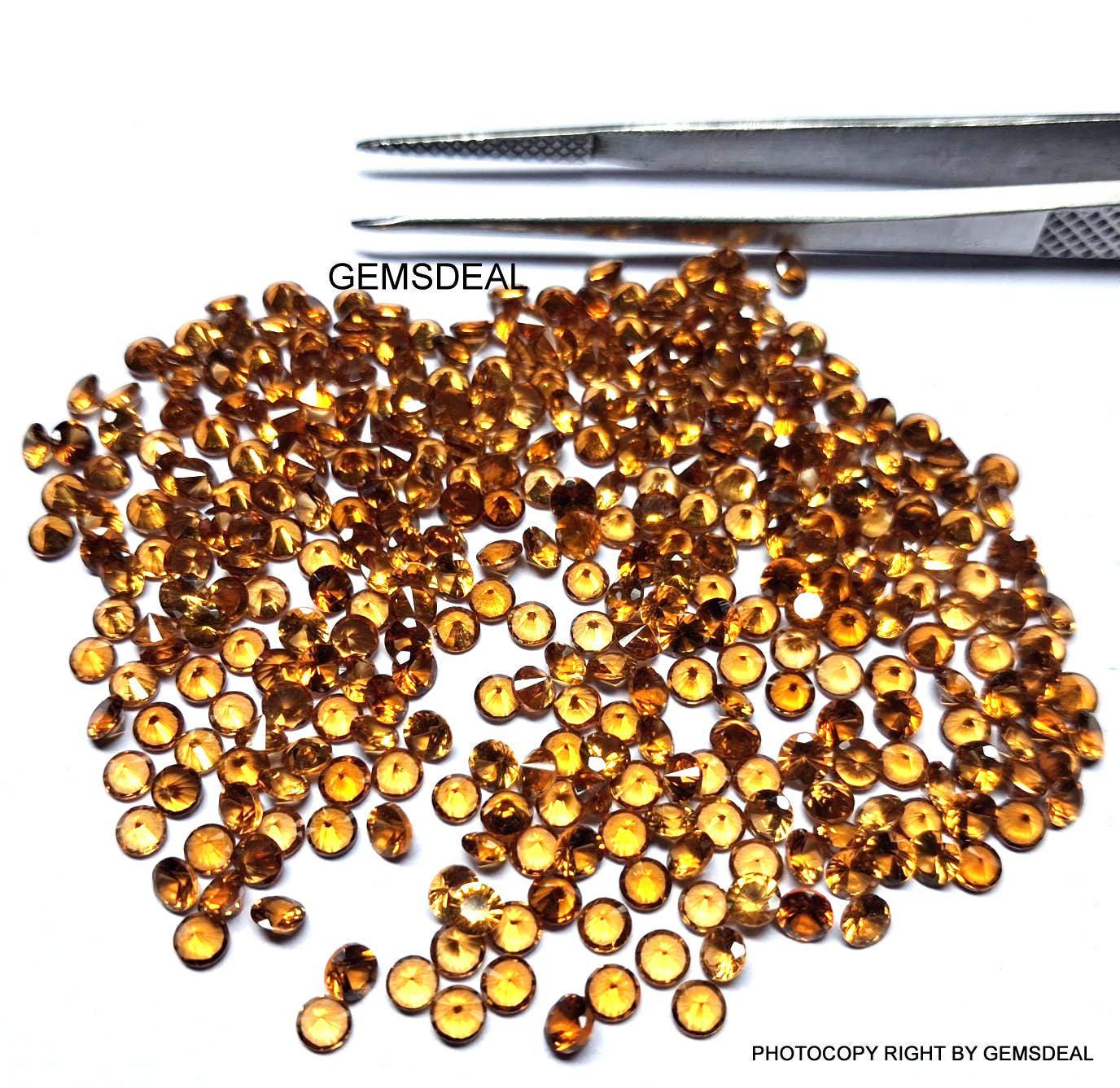 3mm Hessonite Garnet Gemstone: Faceted Round, AAA Quality, 10 Piece