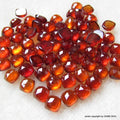 5 AAA Hessonite Garnet Gemstones: 6mm Rosecut Cushion