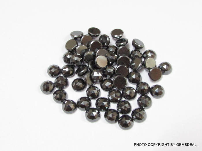 10 AAA Hematite Rosecut Cabochons: Round Gray Gemstones (3mm-8mm)