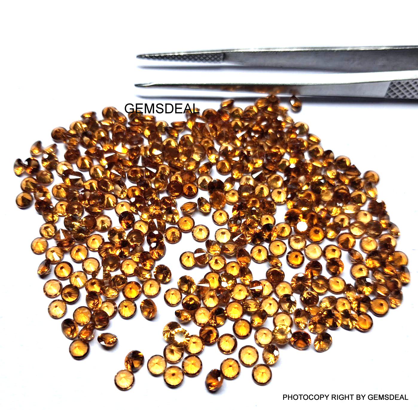 3mm Hessonite Garnet Gemstone: Faceted Round, AAA Quality, 10 Piece