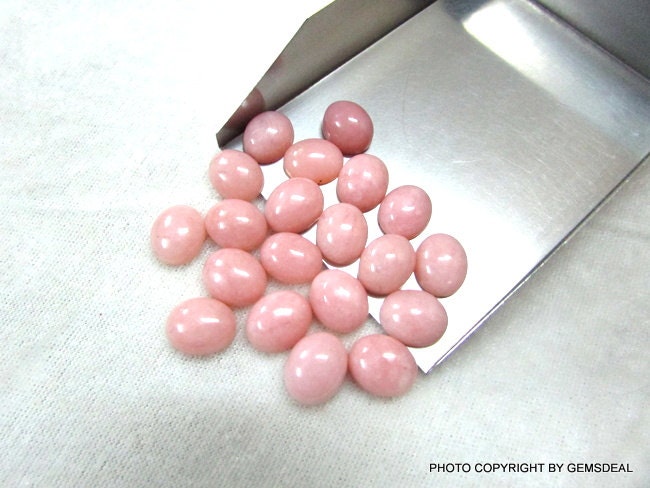 Pink Opal Oval Cabochons AAA Grade: 9x11mm Loose Gemstones, 5 pcs