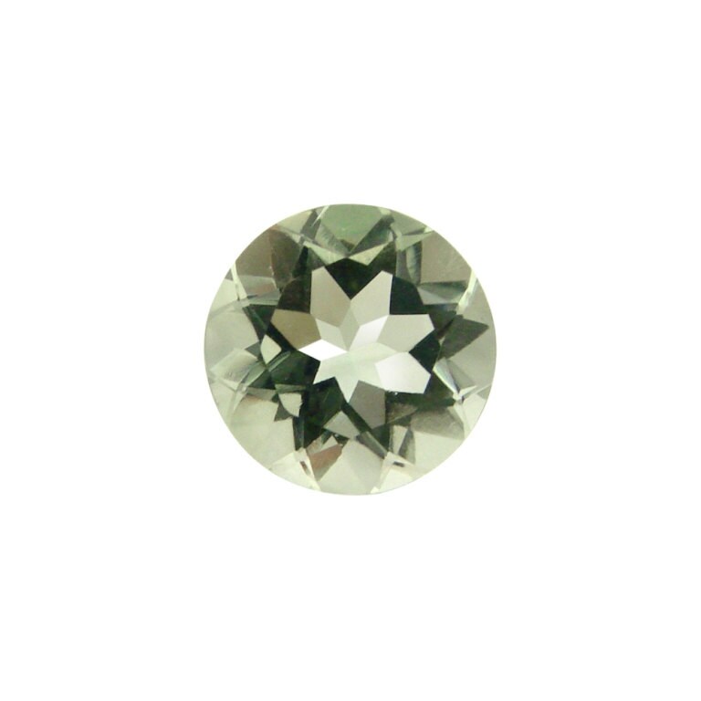 6mm AAA Green Amethyst Faceted Round Gemstone - Brazil