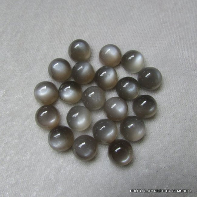 AAA Gray Moonstone Cabochon: 9mm Round Loose Gemstone