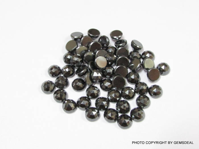 10 AAA Hematite Rosecut Cabochons: Round Gray Gemstones (3mm-8mm)