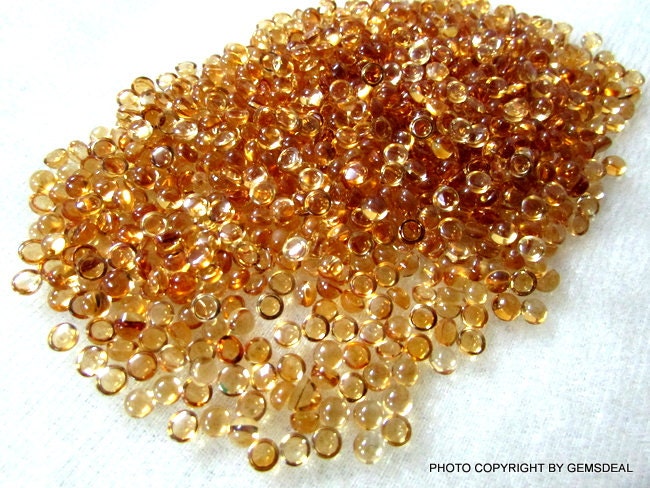10 AAA Golden Citrine Round Cabochons: 3mm Loose Gemstones
