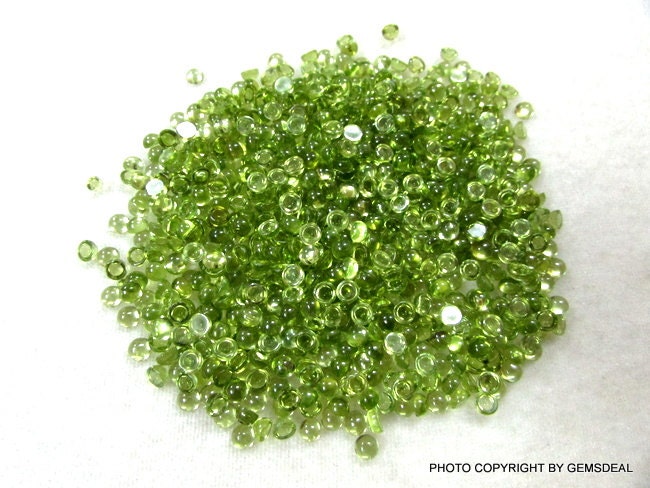 10 AAA Peridot Cabochons: 3mm Round Green Gemstones