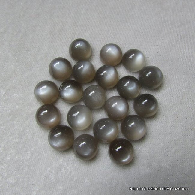 AAA Gray Moonstone Cabochon: 9mm Round Loose Gemstone