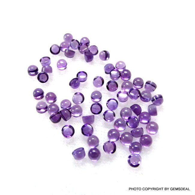 10 AAA Amethyst Cabochons: 3mm Round Purple Gemstones