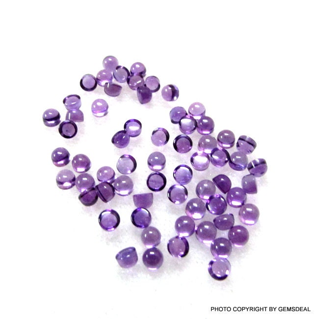 10 AAA Amethyst Cabochons: 3mm Round Purple Gemstones