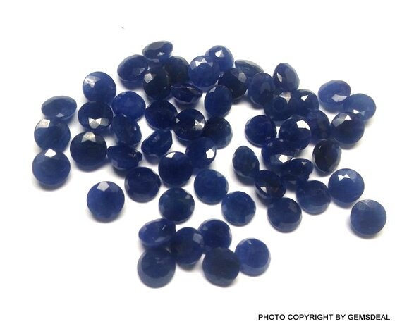 AAA Blue Sapphire Gemstone: 6mm Faceted Round Loose Stone