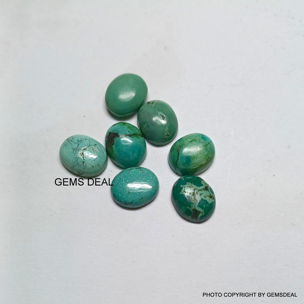 Green Turquoise Cabochon: AAA Oval Gemstone (10x12mm)