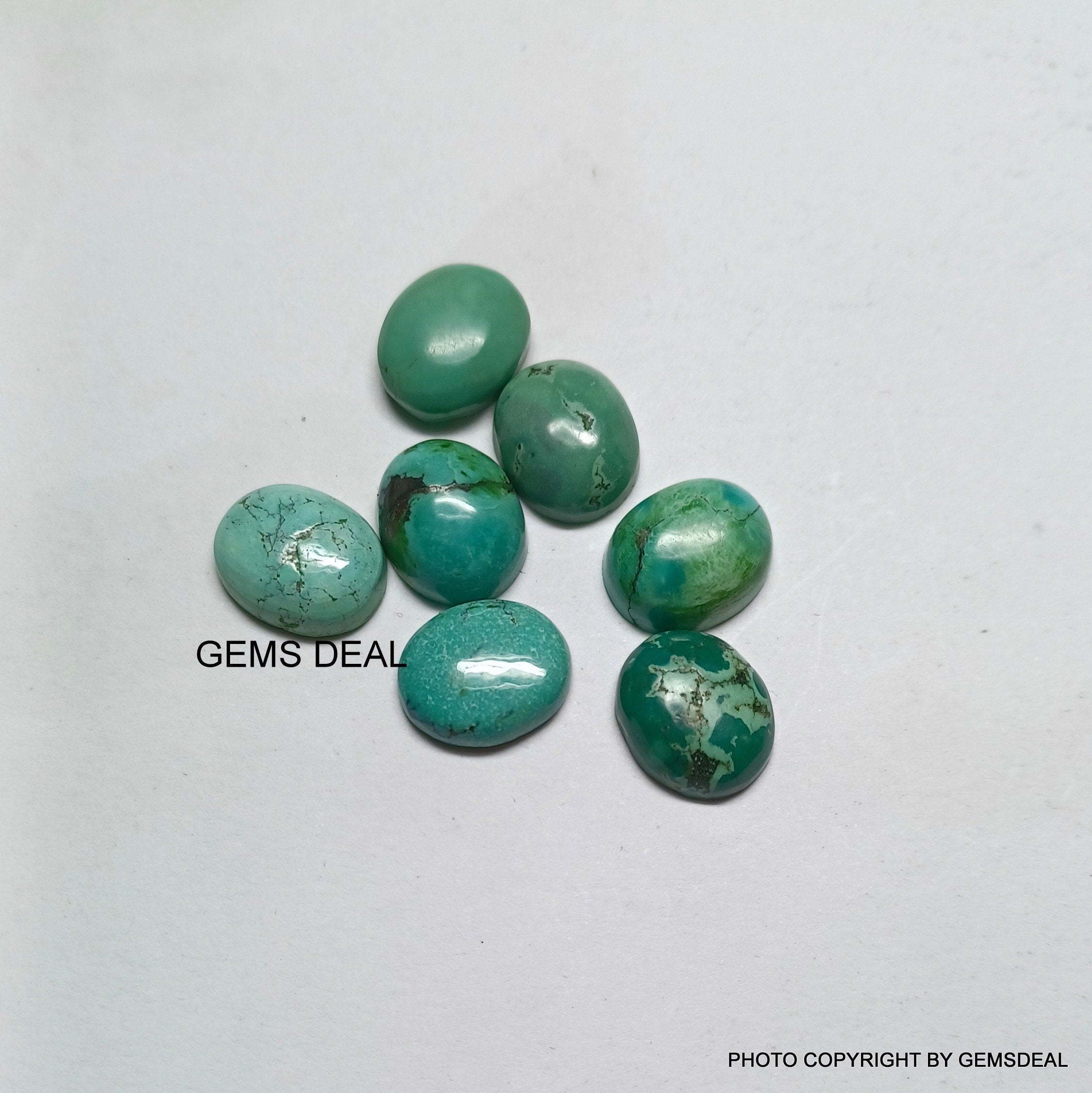 Green Turquoise Cabochon: AAA Oval Gemstone (10x12mm)