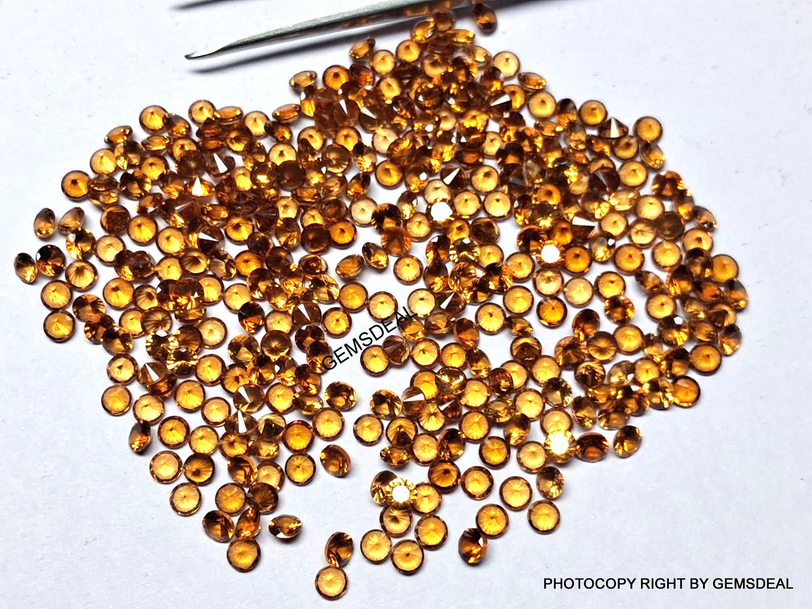 3mm Hessonite Garnet Gemstone: Faceted Round, AAA Quality, 10 Piece