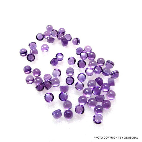 10 AAA Amethyst Cabochons: 3mm Round Purple Gemstones