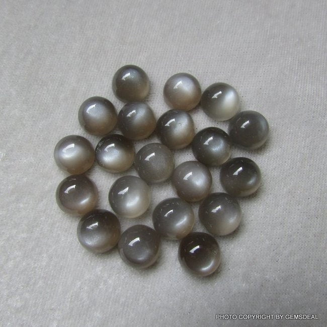 AAA Gray Moonstone Cabochon: 9mm Round Loose Gemstone