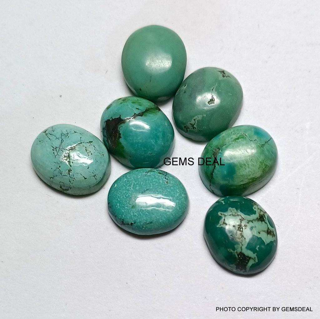 Green Turquoise Cabochon: AAA Oval Gemstone (10x12mm)
