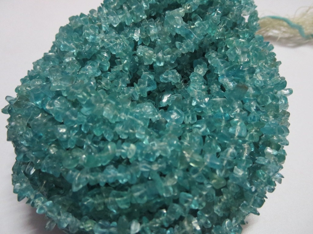 32" AAA Blue Apatite Uncut Gemstone Beads (3mm-5mm)