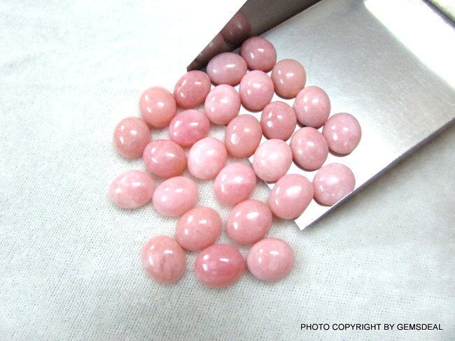 Pink Opal Cabochon: AAA Quality Oval Gemstone (10x12mm, 5pcs)