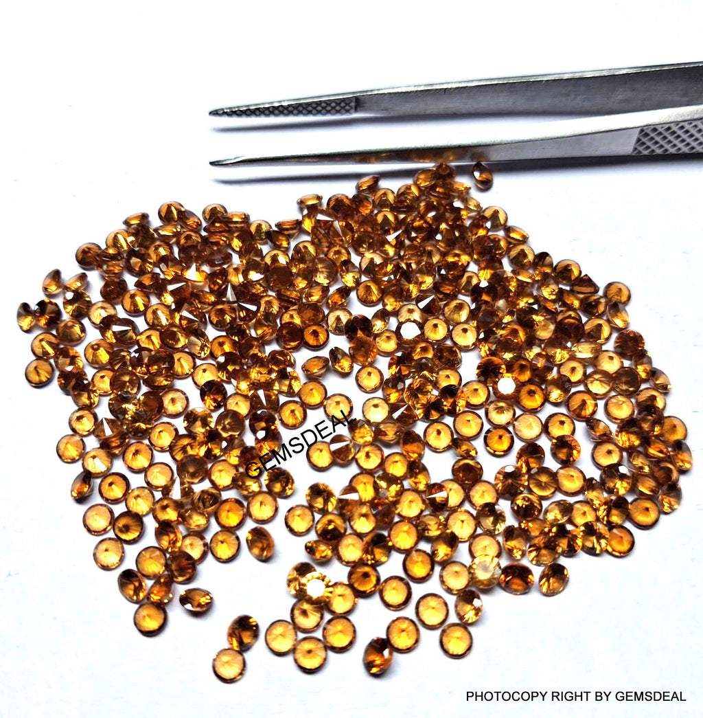 3mm Hessonite Garnet Gemstone: Faceted Round, AAA Quality, 10 Piece