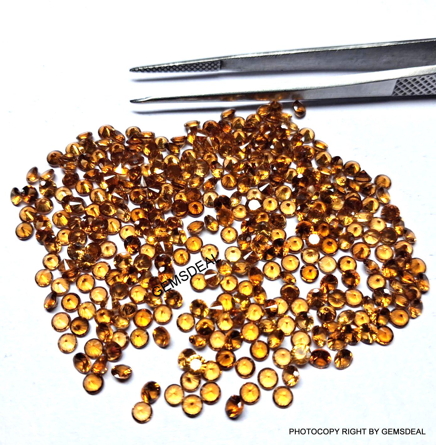 3mm Hessonite Garnet Gemstone: Faceted Round, AAA Quality, 10 Piece