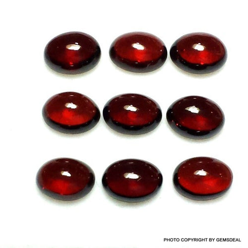 10 AAA Mozambique Red Garnet Cabochons: Oval Gemstones (4x6mm To 5x7mm)