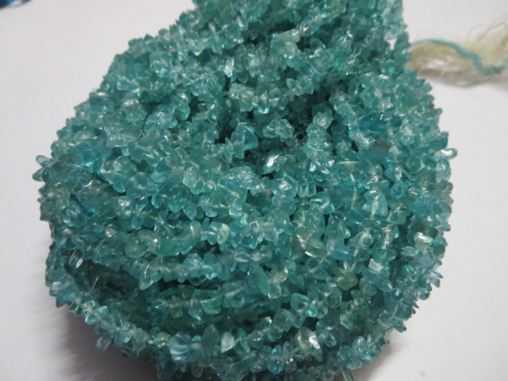 32" AAA Blue Apatite Uncut Gemstone Beads (3mm-5mm)