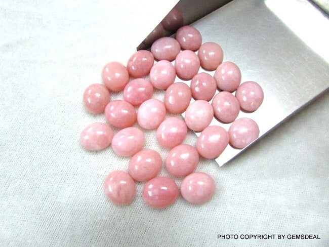 Pink Opal Cabochon: AAA Quality Oval Gemstone (10x12mm, 5pcs)