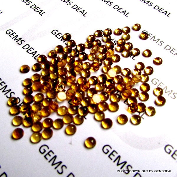 20 Natural Citrine 3mm Rose Cut Cabochon Gemstones