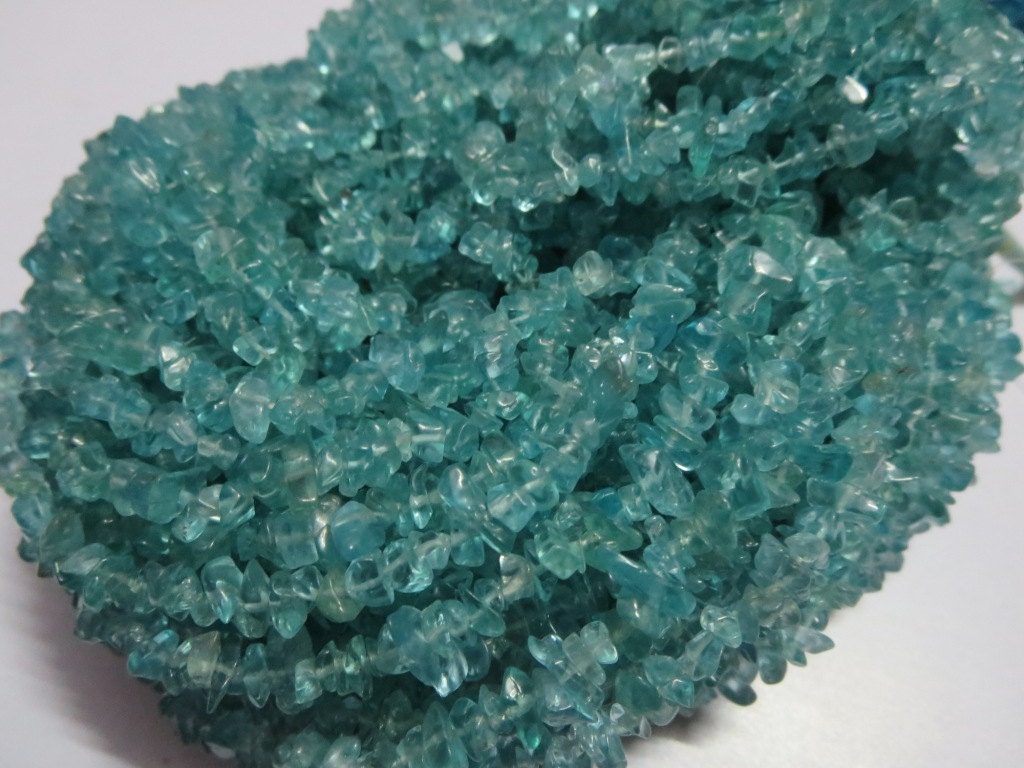 32" AAA Blue Apatite Uncut Gemstone Beads (3mm-5mm)