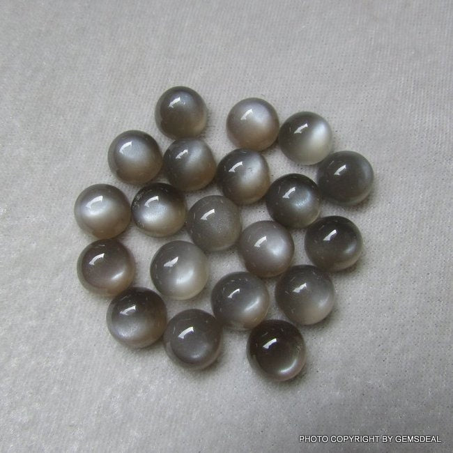 AAA Gray Moonstone Cabochon: 9mm Round Loose Gemstone