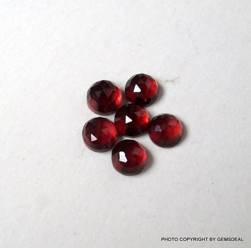 10 AAA Red Garnet Gemstones: Round Rose Cut (2mm-7mm)